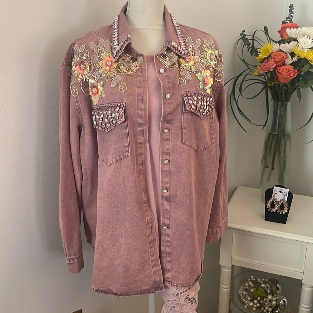 Pink Mauve Fancy Jean Shirt